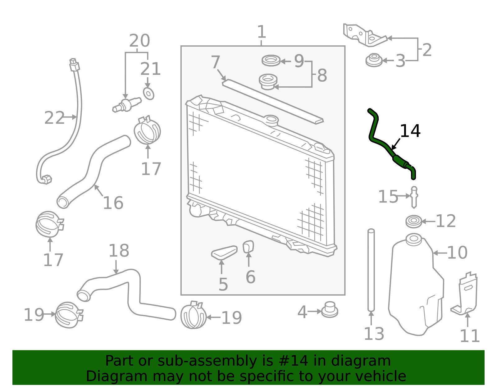 19104-5J6-A00 - Engine Coolant Reservoir Hose 2016-2019 Honda | Honda ...
