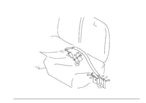 Rear Seat Safety Belt for 1990 Mercedes-Benz 300SL #0