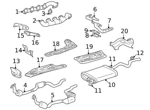 Exhaust Components for 1999 Mercedes-Benz ML430 #0