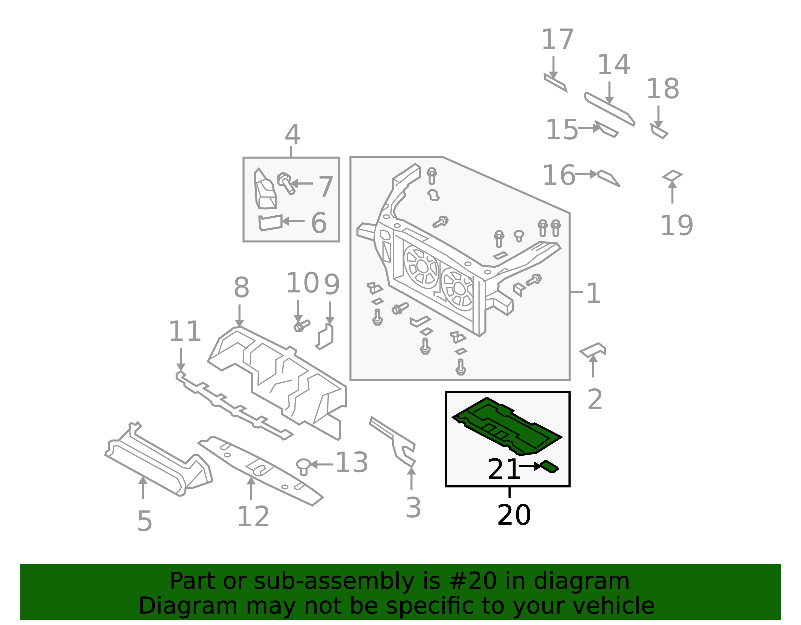 2014-2024 Nissan GT-R Radiator Support Splash Shield 75890-62B0A | My ...