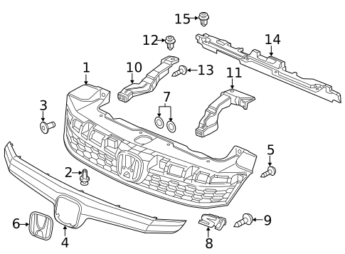 Grille & Components for 2012 Honda Civic #2
