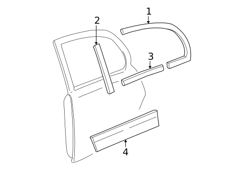Exterior Trim - Rear Door for 2004 Lincoln Town Car #0