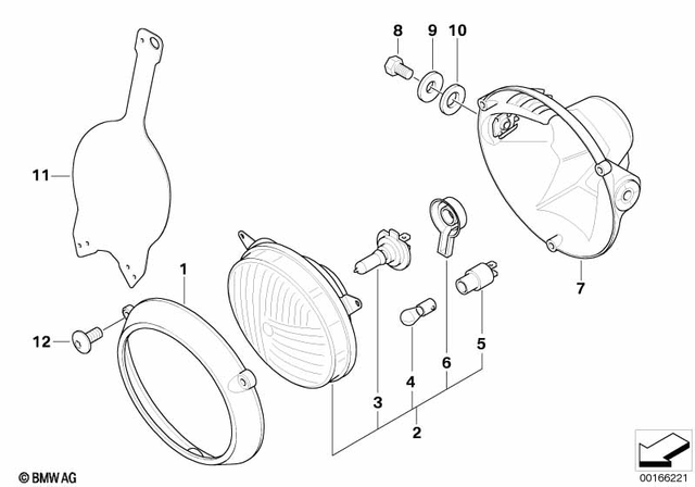 63127689854 - : Headlight for BMW-Motorrad Image