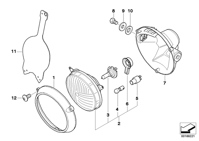 63127689854 - : Headlight for BMW-Motorrad Image