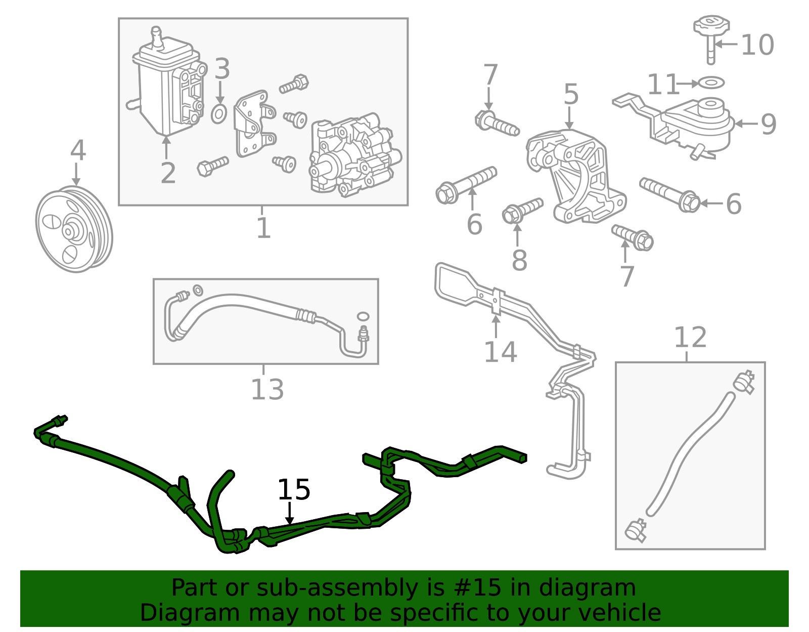 2012 Chevrolet Captiva Sport Power Steering Pressure Hose 22901495 GM ...