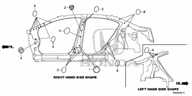 Grommet (Side) (2) for 2015 Honda Civic #0
