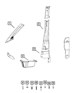 6LP96LDMAA - Interior Trim: A Pillar Molding, Right for Ram: ProMaster City Image