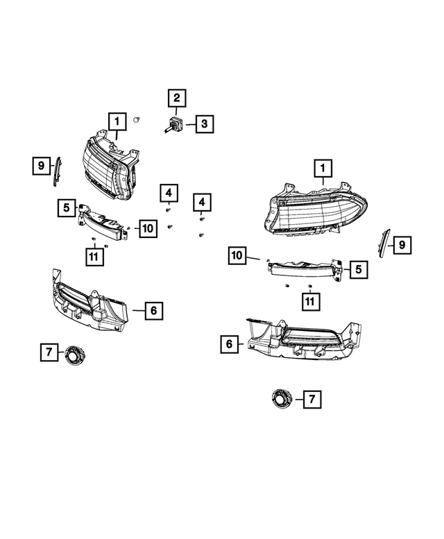 68214396AE - Electrical: Headlamp, Right for Mopar Image