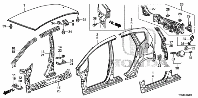 Outer Panel - Rear Panel for 2012 Honda Fit #0