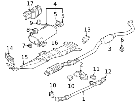 Exhaust Components for 2007 Mitsubishi Outlander #1