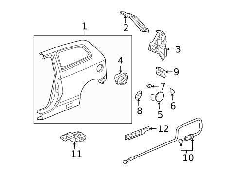 Quarter Panel & Components for 2003 Honda Civic #0