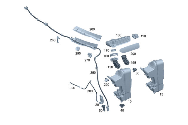 2968690100 - Emergency Equipment Windshield Washer System: Washer Fluid Reservoir for Mercedes-Benz Image image