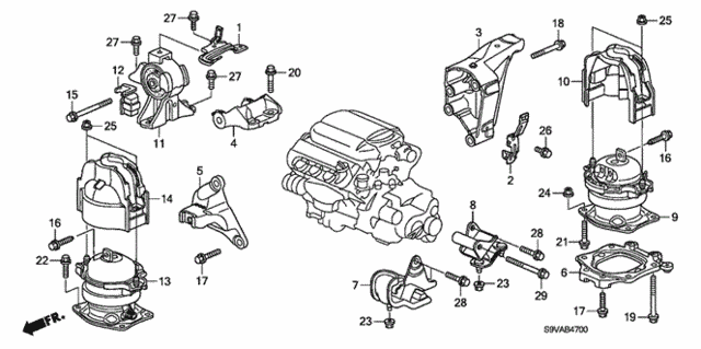 Engine Mounts (2WD) for 2008 Honda Pilot #0