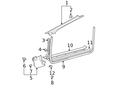 Interior Trim - Pillars for 2000 Toyota Solara #1