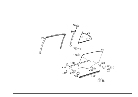 Rear Door Windows for 2008 Mercedes-Benz E320 #0