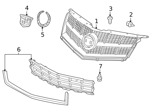 Grille & Components for 2012 Cadillac SRX #0