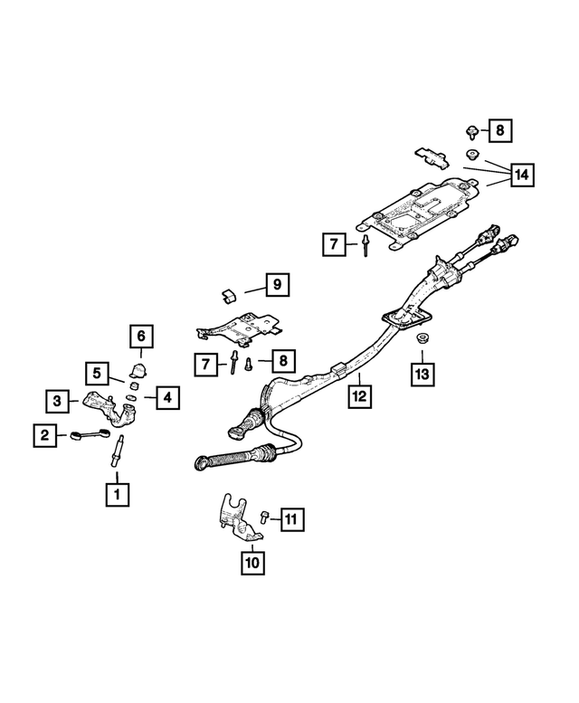 68201213AA - C635; 6-Speed; Manual Transaxle: Shift Cable Bracket for Fiat: 500L, 500X | Jeep: Compass, Renegade Image