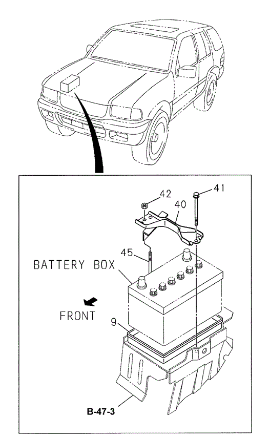 Battery Carrier for 2000 Honda Passport #0