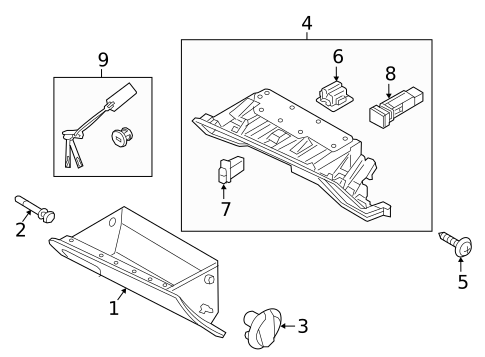 Glove Box for 2015 Hyundai Genesis #0