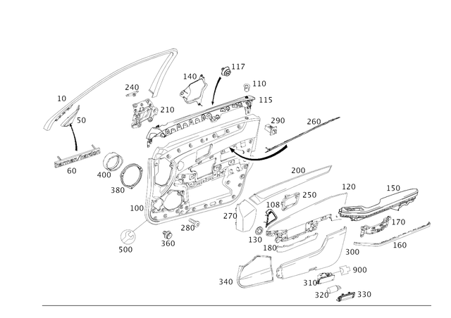 2127200948 - Driver Door: Cover Trim for Mercedes-Benz: E250, E350, E550, E63 AMG Image image