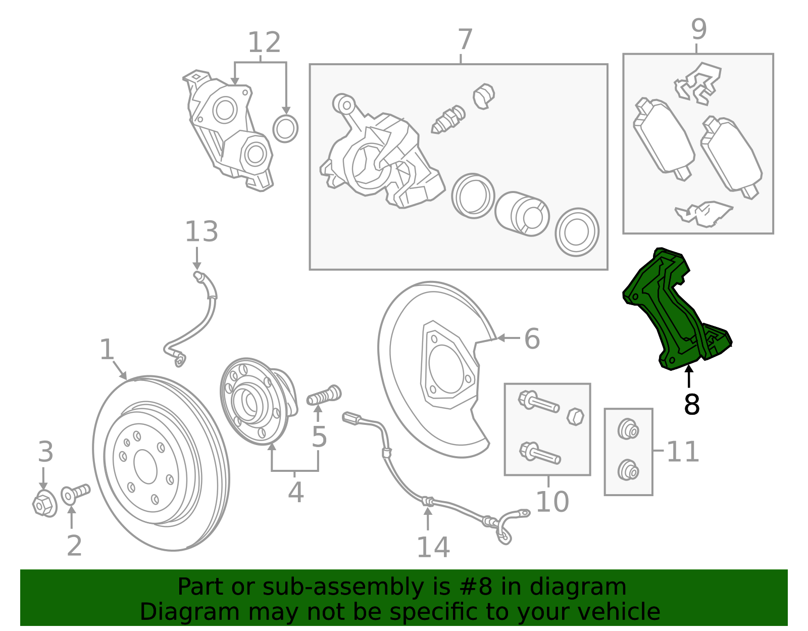 2016-2026 GM Rear Disc Brake Caliper Bracket 13596671 GM ...