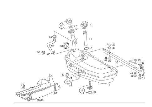 Fuel Tank with Detachable Parts for 1990 Mercedes-Benz 300TE #3