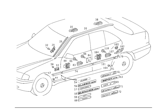 2026902662 - Covering and Lining: Strip for Mercedes-Benz: C220, C230, C280, C43 AMG Image image