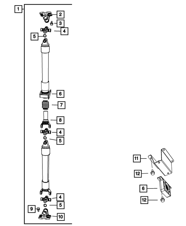 5127827AB - Rear Axle; American Axle 292 MM Dual Rear Wheels; Differential and Drive Line: U-joint Snap Ring for Mopar Image
