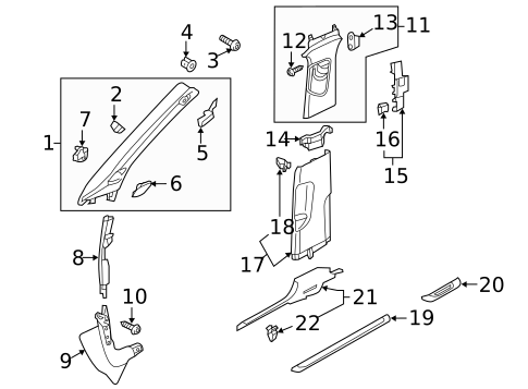 Interior Trim - Pillars for 2018 Audi A3 Sportback e-tron #0