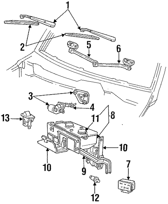 F6AZ17528EA - Body: Blade for Ford: Bronco, Bronco II, Country Squire, Crown Victoria, E-150 Econoline, E-150 Econoline Club Wagon, E-250 Econoline, E-250 Econoline Club Wagon, E-350 Econoline, E-350 Econoline Club Wagon, Escort, EXP, F-150, F-250, F-350, F-Super Duty, Festiva, LTD, LTD Crown Victoria, Mustang, Probe, Ranger, Tempo, Thunderbird | Lincoln: Continental, Mark VII, Town Car | Mercury: Capri, Colony Park, Cougar, Grand Marquis, Lynx, Marquis, Topaz, Tracer Image