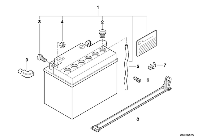61217658299 - : Tightening Strap, Battery Box for BMW-Motorrad Image