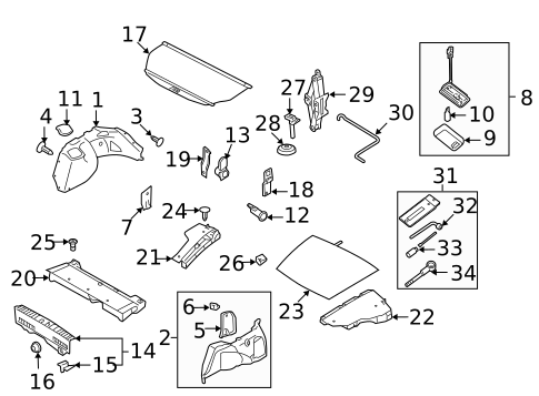 Interior Trim - Rear Body for 2005 Saab 9-2X #0