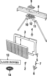 LR038615 - : Grille for Land-Rover Image