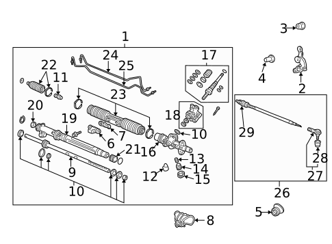 Steering Gear & Linkage for 2005 Honda Civic #0