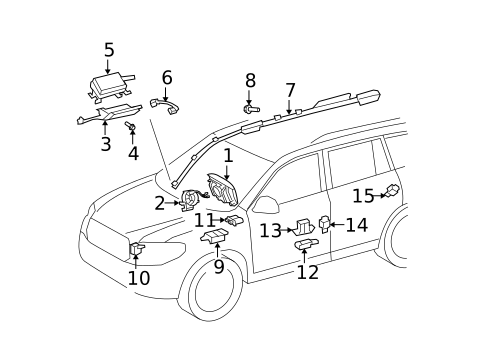 Air Bag Components for 2010 Toyota Highlander #0