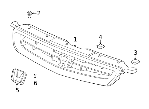 Grille & Components for 1996 Honda Civic #1