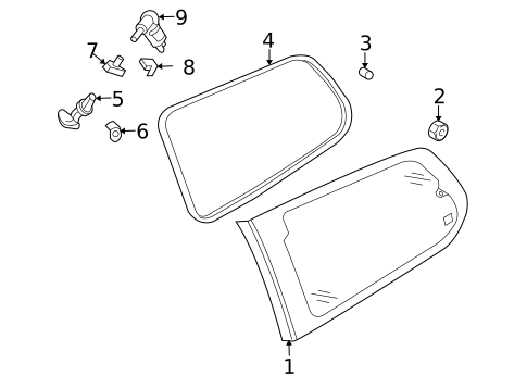 Glass - Side Panel for 2011 Kia Sedona #0