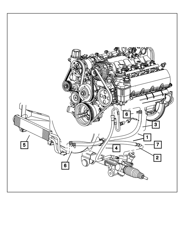52855853AL - Steering: Power Steering Return Hose for Mopar Image image