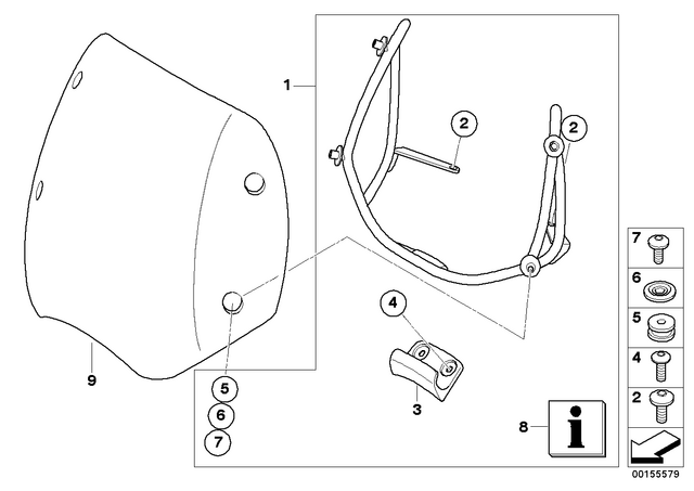 6327651204 - Ergonomics &amp; Comfort: Fillister Head Screw - M6X16-A2-80 for BMW-Motorrad Image
