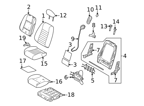Front Seat Components for 2013 Ford Mustang #0