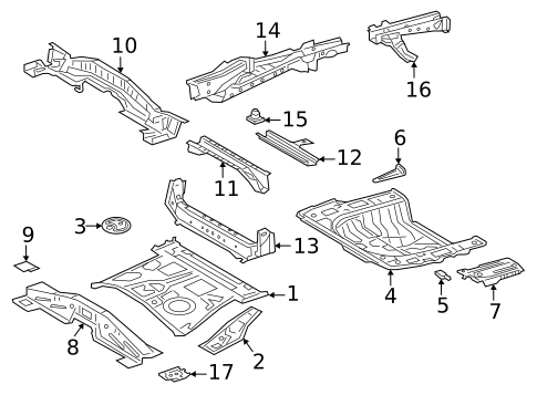Rear Floor & Rails for 2020 Toyota RAV4 #1