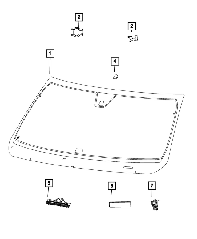 68362491AC - Glass: Windshield for Mopar Image