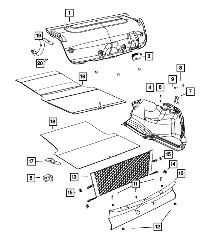 6RP62DX9AB - : Luggage Compartment Carpet for Mopar Image