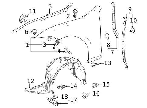 Fender & Components for 2018 Lexus LS500h #0