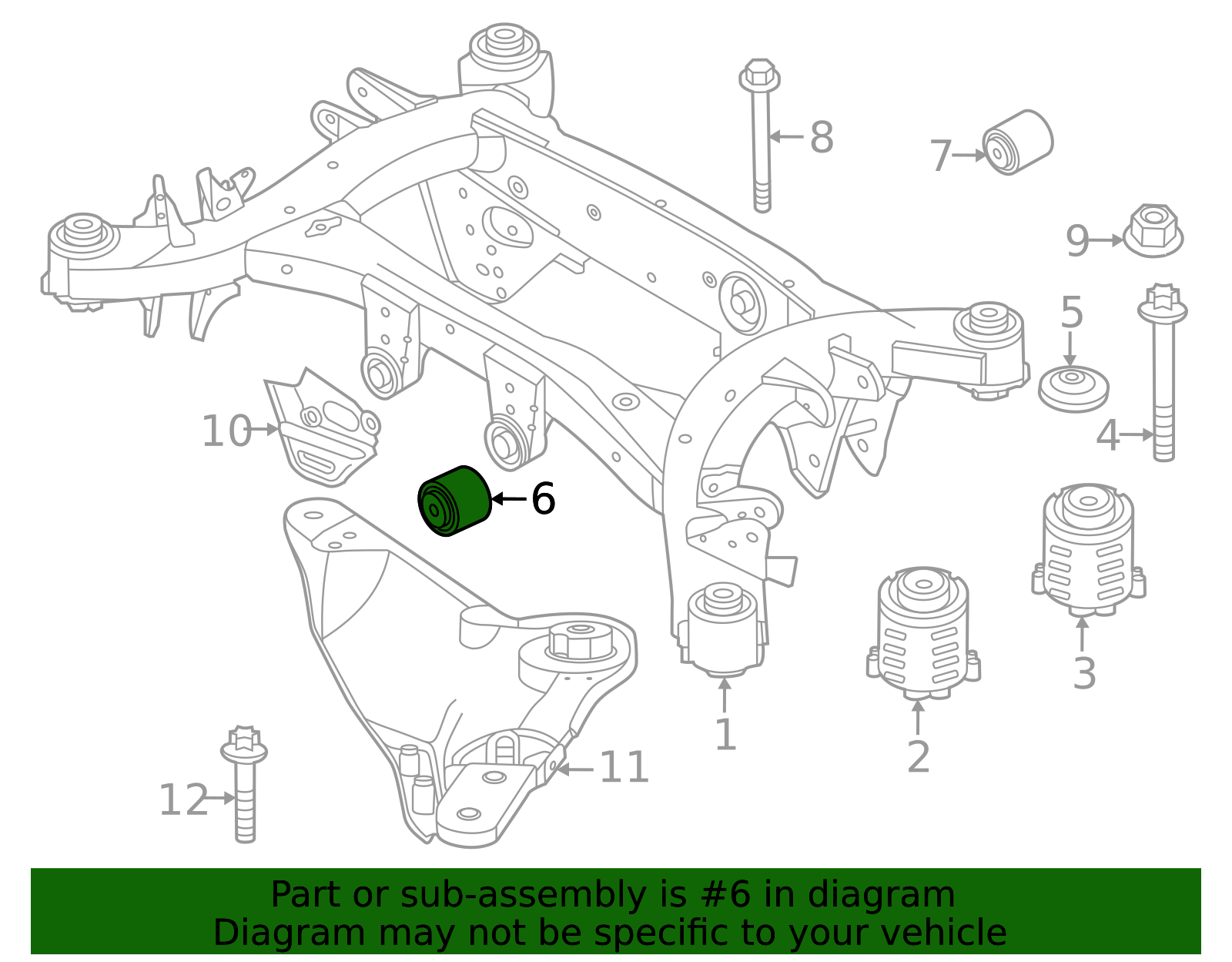 33308067497 - 2020-2024 BMW Suspension Cross-Member Rubber Mount (33-30 ...