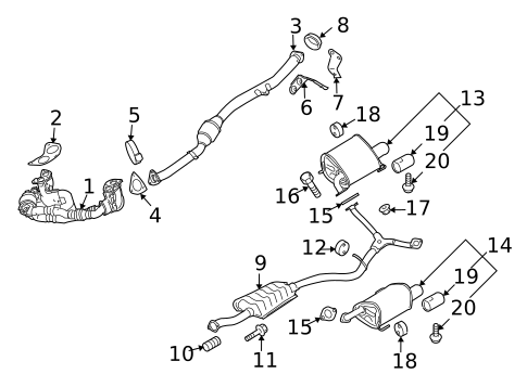 Exhaust Components for 2013 Subaru Forester #1
