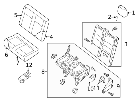 Rear Seat Components for 2021 Nissan NV1500 #0