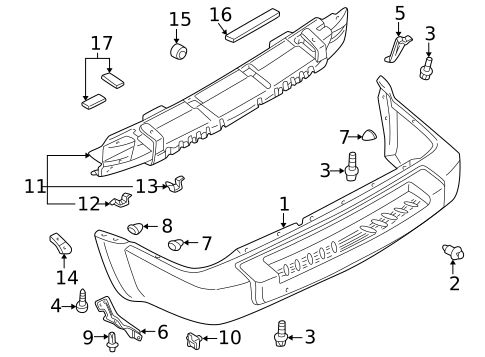 Bumper & Components - Rear for 1997 INFINITI QX4 #0