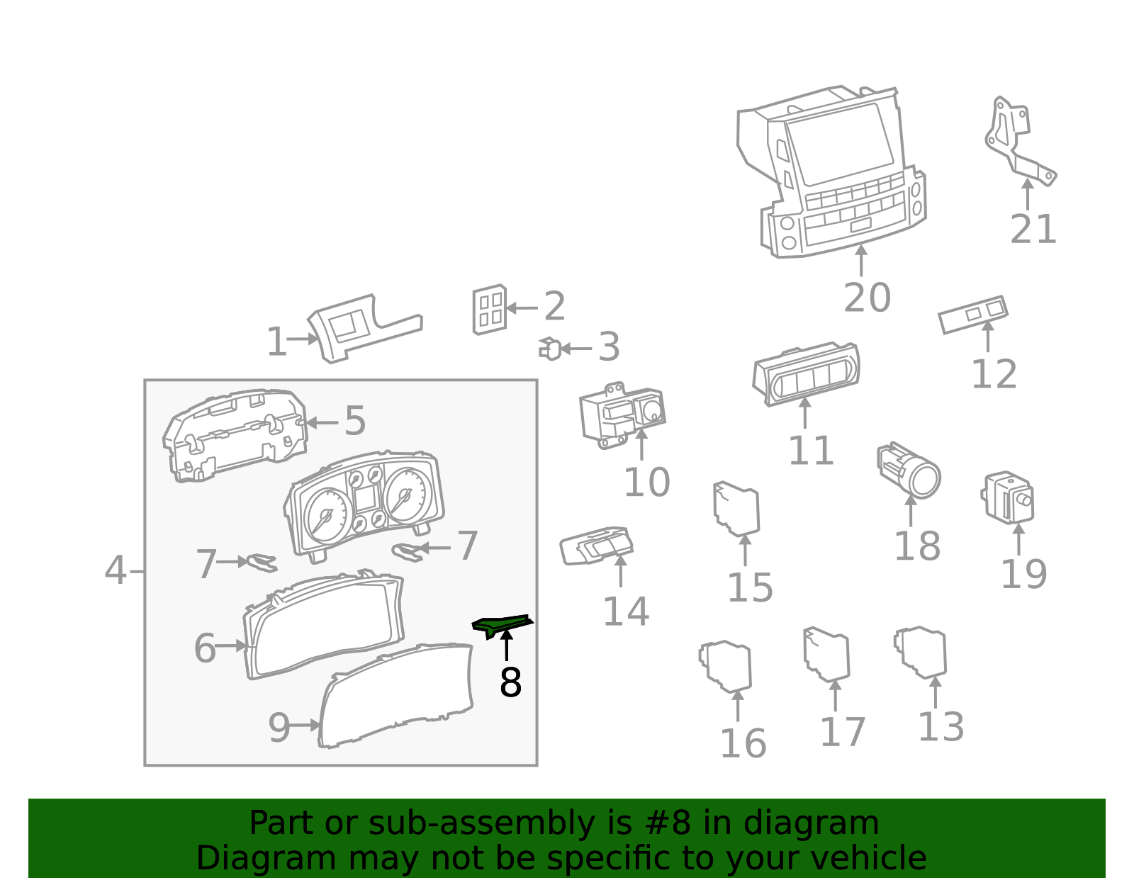83855-60F70 - 2008-2015 Lexus LX570 - Cluster Cover Bracket | My L Parts