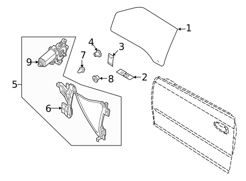 Glass - Door for 2007 Saab 9-3 #0